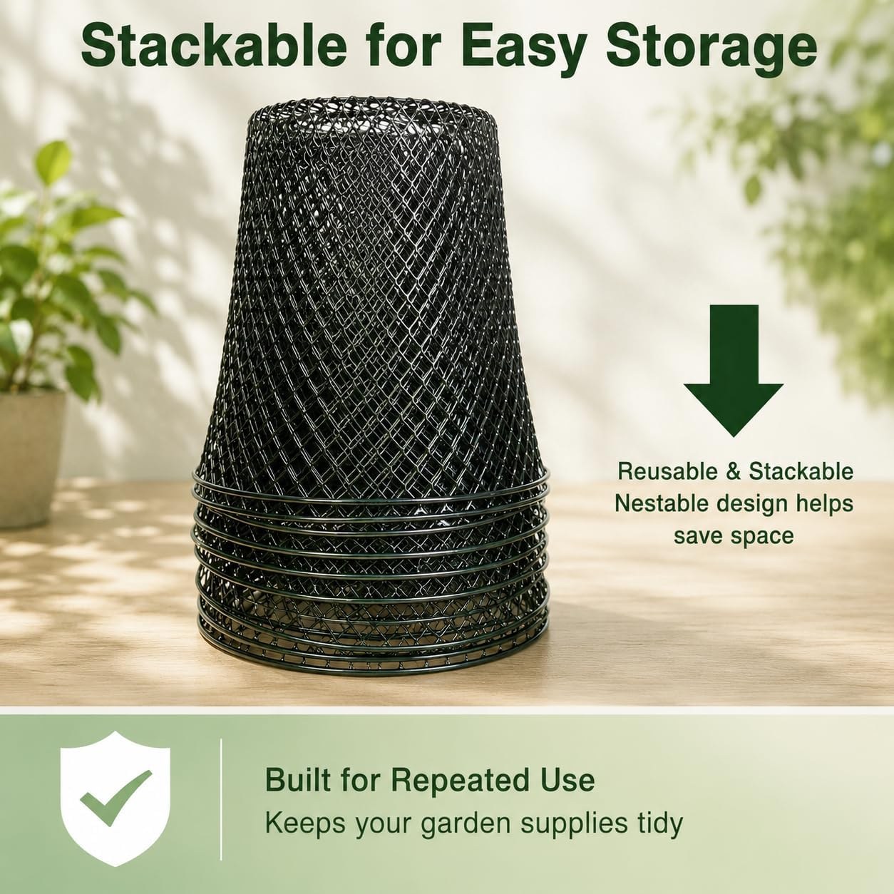 Stackable cloches for easy storage &mdash; reusable and nestable design