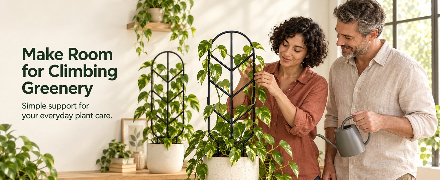 Make room for climbing greenery: simple support for everyday plant care